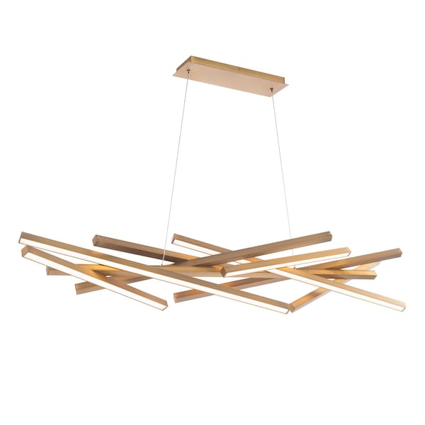 Parallax 55in LED Linear Pendant 3000K In Aged Brass